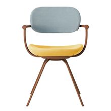 ［ 公式ストアモデル ・ 組立式 ] バーテブラ03 （vertebra03） 4本脚 （ 座面回転 ） KG855KSF4S5C 本体 :  F2 / チェスナットブラウン ［ KS張地コンビ張り 座 : 4 / Mustard×背 : 5 / Sea Breeze ]