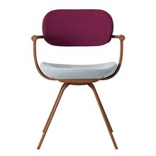 ［ 公式ストアモデル ・ 組立式 ] バーテブラ03 （vertebra03） 4本脚 （ 座面回転 ） KG855KSF5S10C 本体 :  F2 / チェスナットブラウン ［ KS張地コンビ張り 座 : 5 / Sea Breeze×背 : 10 / Cranberry ]