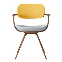 ［ 公式ストアモデル ・ 組立式 ] バーテブラ03 （vertebra03） 4本脚 （ 座面回転 ） KG855KSF5S4C 本体 :  F2 / チェスナットブラウン ［ KS張地コンビ張り 座 : 5 / Sea Breeze×背 : 4 / Mustard ]