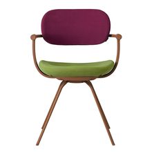 ［ 公式ストアモデル ・ 組立式 ] バーテブラ03 （vertebra03） 4本脚 （ 座面回転 ） KG855KSF8S10C 本体 :  F2 / チェスナットブラウン ［ KS張地コンビ張り 座 : 8 / Basil×背 : 10 / Cranberry ]