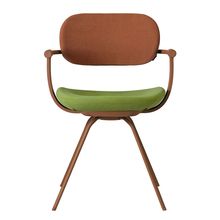 ［ 公式ストアモデル ・ 組立式 ] バーテブラ03 （vertebra03） 4本脚 （ 座面回転 ） KG855KSF8S11C 本体 :  F2 / チェスナットブラウン ［ KS張地コンビ張り 座 : 8 / Basil×背 : 11 / Penny ]