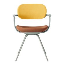 ［ 公式ストアモデル ・ 組立式 ] バーテブラ03 （vertebra03） 4本脚 （ 座面回転 ） KG-855KS-L4114C 本体 :  L4 / ペールオリーブ ［ KS張地コンビ張り 座 : 11 / Penny×背 : 4 / Mustard ]