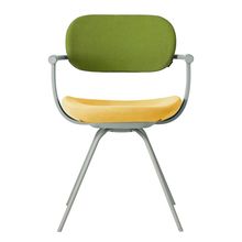 ［ 公式ストアモデル ・ 組立式 ] バーテブラ03 （vertebra03） 4本脚 （ 座面回転 ） KG855KSL4S8C 本体 :  L4 / ペールオリーブ ［ KS張地コンビ張り 座 : 4 / Mustard×背 : 8 / Basil ]