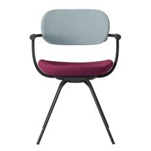 ［ 公式ストアモデル ・ 組立式 ] バーテブラ03 （vertebra03） 4本脚 （ 座面回転 ） KG855KST10S5C 本体 :  T1 / ブラックT ［ KS張地コンビ張り 座 : 10 / Cranberry×背 : 5 / Sea Breeze ]