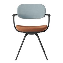 ［ 公式ストアモデル ・ 組立式 ] バーテブラ03 （vertebra03） 4本脚 （ 座面回転 ） KG855KST11S5C 本体 :  T1 / ブラックT ［ KS張地コンビ張り 座 : 11 / Penny×背 : 5 / Sea Breeze ]