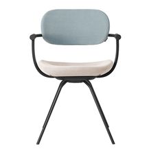 ［ 公式ストアモデル ・ 組立式 ] バーテブラ03 （vertebra03） 4本脚 （ 座面回転 ） KG855KST13S5C 本体 :  T1 / ブラックT ［ KS張地コンビ張り 座 : 13 / Grain×背 : 5 / Sea Breeze ]