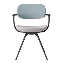 ［ 公式ストアモデル ・ 組立式 ] バーテブラ03 （vertebra03） 4本脚 （ 座面回転 ） KG855KST14S5C 本体 :  T1 / ブラックT ［ KS張地コンビ張り 座 : 14 / Foil×背 : 5 / Sea Breeze ]