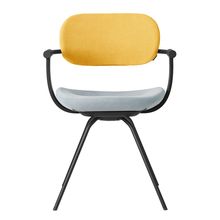 ［ 公式ストアモデル ・ 組立式 ] バーテブラ03 （vertebra03） 4本脚 （ 座面回転 ） KG855KST5S4C 本体 :  T1 / ブラックT ［ KS張地コンビ張り 座 : 5 / Sea Breeze×背 : 4 / Mustard ]