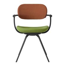 ［ 公式ストアモデル ・ 組立式 ] バーテブラ03 （vertebra03） 4本脚 （ 座面回転 ） KG855KST8S11C 本体 :  T1 / ブラックT ［ KS張地コンビ張り 座 : 8 / Basil×背 : 11 / Penny ]