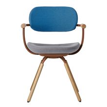 [ 公式ストアモデル ・ 組立式 ] バーテブラ03 ( vertebra03 ) 4本脚 （ 座面回転 ） KG877KCF12C10C 木タイプ / オークライト 本体 : F2 / チェスナットブラウン KC張地コンビ張り 座 : 12 / Mineral×背 : 10 / Ocean ]