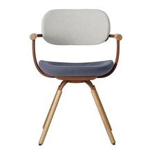 [ 公式ストアモデル ・ 組立式 ] バーテブラ03 ( vertebra03 ) 4本脚 （ 座面回転 ） KG877KCF14C2C 木タイプ / オークライト 本体 : F2 / チェスナットブラウン KC張地コンビ張り 座 : 14 / Granite×背 : 2 / Gravel ]