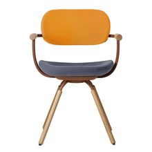 [ 公式ストアモデル ・ 組立式 ] バーテブラ03 ( vertebra03 ) 4本脚 （ 座面回転 ） KG877KCF14C4C 木タイプ / オークライト 本体 : F2 / チェスナットブラウン KC張地コンビ張り 座 : 14 / Granite×背 : 4 / Zest ]