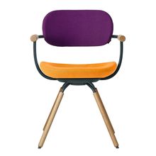 [ 公式ストアモデル ・ 組立式 ] バーテブラ03 ( vertebra03 ) 4本脚 （ 座面回転 ） KG877KCG4C24C 木タイプ / オークライト 本体 : G1 / ダークグリーン KC張地コンビ張り 座 : 4 / Zest×背 : 24 / Iris ]