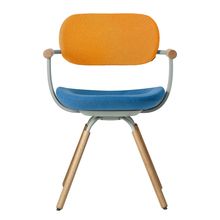 [ 公式ストアモデル ・ 組立式 ] バーテブラ03 ( vertebra03 ) 4本脚 （ 座面回転 ） KG877KCL10C4C 木タイプ / オークライト 本体 : L4 / ペールオリーブ KC張地コンビ張り 座 : 10 / Ocean×背 : 4 / Zest ]