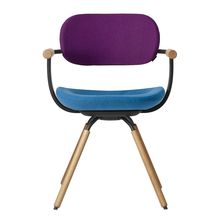 [ 公式ストアモデル ・ 組立式 ] バーテブラ03 ( vertebra03 ) 4本脚 （ 座面回転 ） KG877KCT10C24C 木タイプ / オークライト 本体 : T1 / ブラックT KC張地コンビ張り 座 : 10 / Ocean×背 : 24 / Iris ]