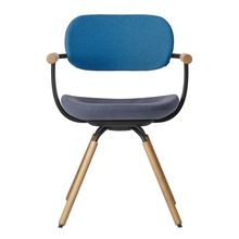 [ 公式ストアモデル ・ 組立式 ] バーテブラ03 ( vertebra03 ) 4本脚 （ 座面回転 ） KG877KCT14C10C 木タイプ / オークライト 本体 : T1 / ブラックT KC張地コンビ張り 座 : 14 / Granite×背 : 10 / Ocean ]