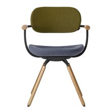 [ 公式ストアモデル ・ 組立式 ] バーテブラ03 ( vertebra03 ) 4本脚 （ 座面回転 ） KG877KCT14C23C 木タイプ / オークライト 本体 : T1 / ブラックT KC張地コンビ張り 座 : 14 / Granite×背 : 23 / Fern ]