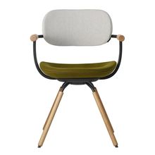 [ 公式ストアモデル ・ 組立式 ] バーテブラ03 ( vertebra03 ) 4本脚 （ 座面回転 ） KG877KCT23C2C 木タイプ / オークライト 本体 : T1 / ブラックT KC張地コンビ張り 座 : 23 / Fern×背 : 2 / Gravel ]