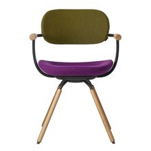 [ 公式ストアモデル ・ 組立式 ] バーテブラ03 ( vertebra03 ) 4本脚 （ 座面回転 ） KG877KCT24C23C 木タイプ / オークライト 本体 : T1 / ブラックT KC張地コンビ張り 座 : 24 / Iris×背 : 23 / Fern ]