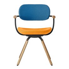 [ 公式ストアモデル ・ 組立式 ] バーテブラ03 ( vertebra03 ) 4本脚 （ 座面回転 ） KG877KCT4C10C 木タイプ / オークライト 本体 : T1 / ブラックT KC張地コンビ張り 座 : 4 / Zest×背 : 10 / Ocean ]