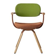 ［ 公式ストアモデル ・ 組立式 ] バーテブラ03 （vertebra03） 4本脚 （ 座面回転 ） KG877KSF11S8C　木タイプ / オークライト 本体 :  F2 / チェスナットブラウン ［ KS張地コンビ張り 座 : 11 / Penny×背 : 8 / Basil ]