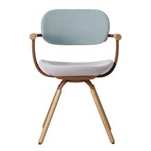 ［ 公式ストアモデル ・ 組立式 ] バーテブラ03 （vertebra03） 4本脚 （ 座面回転 ） KG877KSF14S5C　木タイプ / オークライト 本体 :  F2 / チェスナットブラウン ［ KS張地コンビ張り 座 : 14 / Foil×背 : 5 / Sea Breeze ]