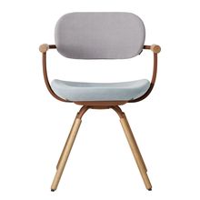 ［ 公式ストアモデル ・ 組立式 ] バーテブラ03 （vertebra03） 4本脚 （ 座面回転 ） KG877KSF5S14C　木タイプ / オークライト 本体 :  F2 / チェスナットブラウン ［ KS張地コンビ張り 座 : 5 / Sea Breeze×背 : 14 / Foil ]