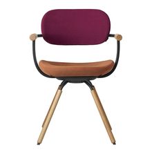 ［ 公式ストアモデル ・ 組立式 ] バーテブラ03 （vertebra03） 4本脚 （ 座面回転 ） KG877KST11S10C　木タイプ / オークライト 本体 :  T1 / ブラックT ［ KS張地コンビ張り 座 : 11 / Penny×背 : 10 / Cranberry ]