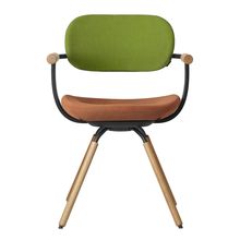 ［ 公式ストアモデル ・ 組立式 ] バーテブラ03 （vertebra03） 4本脚 （ 座面回転 ） KG877KST11S8C　木タイプ / オークライト 本体 :  T1 / ブラックT ［ KS張地コンビ張り 座 : 11 / Penny×背 : 8 / Basil ]