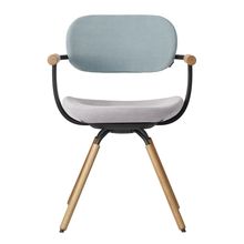 ［ 公式ストアモデル ・ 組立式 ] バーテブラ03 （vertebra03） 4本脚 （ 座面回転 ） KG877KST14S5C　木タイプ / オークライト 本体 :  T1 / ブラックT ［ KS張地コンビ張り 座 : 14 / Foil×背 : 5 / Sea Breeze ]