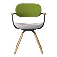 ［ 公式ストアモデル ・ 組立式 ] バーテブラ03 （vertebra03） 4本脚 （ 座面回転 ） KG877KST14S8C　木タイプ / オークライト 本体 :  T1 / ブラックT ［ KS張地コンビ張り 座 : 14 / Foil×背 : 8 / Basil ]