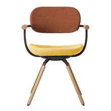 ［ 公式ストアモデル ・ 組立式 ] バーテブラ03 （vertebra03） 4本脚 （ 座面回転 ） KG877KST4S11C　木タイプ / オークライト 本体 :  T1 / ブラックT ［ KS張地コンビ張り 座 : 4 / Mustard×背 : 11 / Penny ]