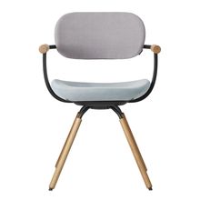 ［ 公式ストアモデル ・ 組立式 ] バーテブラ03 （vertebra03） 4本脚 （ 座面回転 ） KG877KST5S14C　木タイプ / オークライト 本体 :  T1 / ブラックT ［ KS張地コンビ張り 座 : 5 / Sea Breeze×背 : 14 / Foil ]