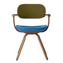 [ 公式ストアモデル ・ 組立式 ] バーテブラ03 ( vertebra03 ) 4本脚 （ 座面回転 ） KG899KCF10C23C 木タイプ / オークダーク 本体 : F2 / チェスナットブラウン KC張地コンビ張り 座 : 10 / Ocean×背 : 23 / Fern ]