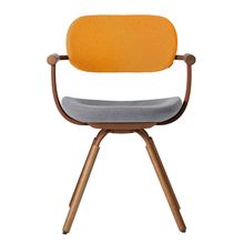 [ 公式ストアモデル ・ 組立式 ] バーテブラ03 ( vertebra03 ) 4本脚 （ 座面回転 ） KG899KCF12C4C 木タイプ / オークダーク 本体 : F2 / チェスナットブラウン KC張地コンビ張り 座 : 12 / Mineral×背 : 4 / Zest ]