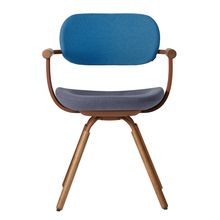 [ 公式ストアモデル ・ 組立式 ] バーテブラ03 ( vertebra03 ) 4本脚 （ 座面回転 ） KG899KCF14C10C 木タイプ / オークダーク 本体 : F2 / チェスナットブラウン KC張地コンビ張り 座 : 14 / Granite×背 : 10 / Ocean ]