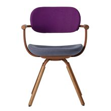 [ 公式ストアモデル ・ 組立式 ] バーテブラ03 ( vertebra03 ) 4本脚 （ 座面回転 ） KG899KCF14C24C 木タイプ / オークダーク 本体 : F2 / チェスナットブラウン KC張地コンビ張り 座 : 14 / Granite×背 : 24 / Iris ]