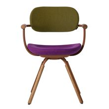 [ 公式ストアモデル ・ 組立式 ] バーテブラ03 ( vertebra03 ) 4本脚 （ 座面回転 ） KG899KCF24C23C 木タイプ / オークダーク 本体 : F2 / チェスナットブラウン KC張地コンビ張り 座 : 24 / Iris×背 : 23 / Fern ]