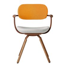 [ 公式ストアモデル ・ 組立式 ] バーテブラ03 ( vertebra03 ) 4本脚 （ 座面回転 ） KG899KCF2C4C 木タイプ / オークダーク 本体 : F2 / チェスナットブラウン KC張地コンビ張り 座 : 2 / Gravel×背 : 4 / Zest ]