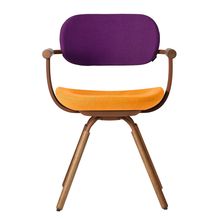 [ 公式ストアモデル ・ 組立式 ] バーテブラ03 ( vertebra03 ) 4本脚 （ 座面回転 ） KG899KCF4C24C 木タイプ / オークダーク 本体 : F2 / チェスナットブラウン KC張地コンビ張り 座 : 4 / Zest×背 : 24 / Iris ]