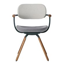 [ 公式ストアモデル ・ 組立式 ] バーテブラ03 ( vertebra03 ) 4本脚 （ 座面回転 ） KG899KCG12C2C 木タイプ / オークダーク 本体 : G1 / ダークグリーン KC張地コンビ張り 座 : 12 / Mineral×背 : 2 / Gravel ]