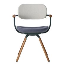 [ 公式ストアモデル ・ 組立式 ] バーテブラ03 ( vertebra03 ) 4本脚 （ 座面回転 ） KG899KCG14C2C 木タイプ / オークダーク 本体 : G1 / ダークグリーン KC張地コンビ張り 座 : 14 / Granite×背 : 2 / Gravel ]