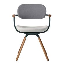 [ 公式ストアモデル ・ 組立式 ] バーテブラ03 ( vertebra03 ) 4本脚 （ 座面回転 ） KG899KCG2C12C 木タイプ / オークダーク 本体 : G1 / ダークグリーン KC張地コンビ張り 座 : 2 / Gravel×背 : 12 / Mineral ]