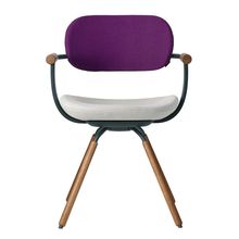 [ 公式ストアモデル ・ 組立式 ] バーテブラ03 ( vertebra03 ) 4本脚 （ 座面回転 ） KG899KCG2C24C 木タイプ / オークダーク 本体 : G1 / ダークグリーン KC張地コンビ張り 座 : 2 / Gravel×背 : 24 / Iris ]