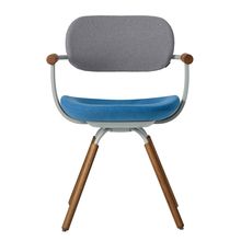 [ 公式ストアモデル ・ 組立式 ] バーテブラ03 ( vertebra03 ) 4本脚 （ 座面回転 ） KG899KCL10C12C 木タイプ / オークダーク 本体 : L4 / ペールオリーブ KC張地コンビ張り 座 : 10 / Ocean×背 : 12 / Mineral ]