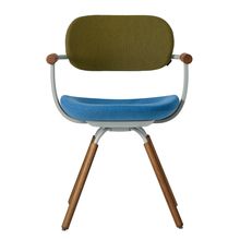 [ 公式ストアモデル ・ 組立式 ] バーテブラ03 ( vertebra03 ) 4本脚 （ 座面回転 ） KG899KCL10C23C 木タイプ / オークダーク 本体 : L4 / ペールオリーブ KC張地コンビ張り 座 : 10 / Ocean×背 : 23 / Fern ]