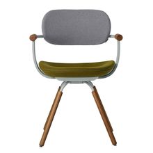 [ 公式ストアモデル ・ 組立式 ] バーテブラ03 ( vertebra03 ) 4本脚 （ 座面回転 ） KG899KCL23C12C 木タイプ / オークダーク 本体 : L4 / ペールオリーブ KC張地コンビ張り 座 : 23 / Fern×背 : 12 / Mineral ]