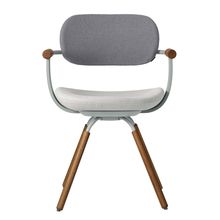 [ 公式ストアモデル ・ 組立式 ] バーテブラ03 ( vertebra03 ) 4本脚 （ 座面回転 ） KG899KCL2C12C 木タイプ / オークダーク 本体 : L4 / ペールオリーブ KC張地コンビ張り 座 : 2 / Gravel×背 : 12 / Mineral ]