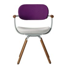 [ 公式ストアモデル ・ 組立式 ] バーテブラ03 ( vertebra03 ) 4本脚 （ 座面回転 ） KG899KCL2C24C 木タイプ / オークダーク 本体 : L4 / ペールオリーブ KC張地コンビ張り 座 : 2 / Gravel×背 : 24 / Iris ]