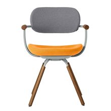 [ 公式ストアモデル ・ 組立式 ] バーテブラ03 ( vertebra03 ) 4本脚 （ 座面回転 ） KG899KCL4C12C 木タイプ / オークダーク 本体 : L4 / ペールオリーブ KC張地コンビ張り 座 : 4 / Zest×背 : 12 / Mineral ]